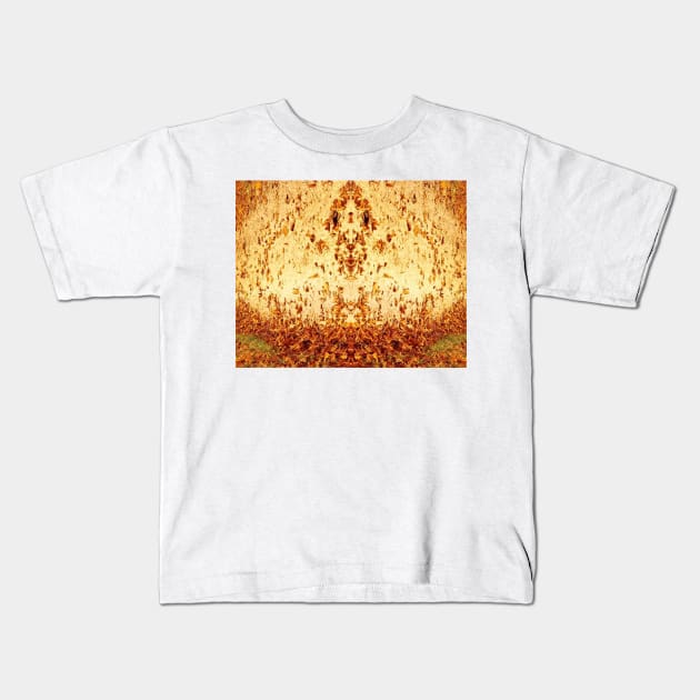 Golden Autumn Leaves art Kids T-Shirt by jaml-12